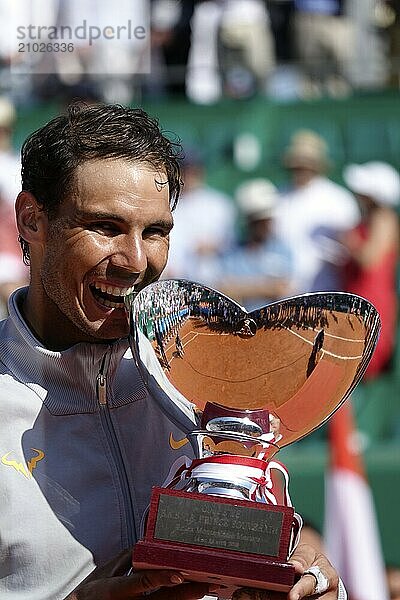 Award ceremony for Rafael Nadal after the final of the Rolex Monte-Carlo Masters 1000 ATP World Tour tennis tournament on Court Rainier III of the Monte-Carlo Country Club  Principality of Monaco