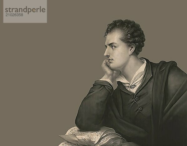 George Gordon Noel Byron  6th Baron Byron of Rochdale  1788  1824  British poet  digital edited