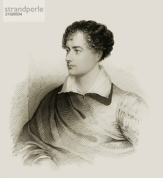 George Gordon Noel Byron  6th Baron Byron of Rochdale  1788  1824  British poet  digital edited