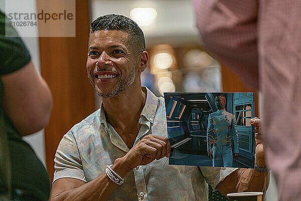 Bonn  Germany  June 8 2019: Wilson Cruz (*1973  American actor  Star Trek: Discovery) is happy to meet fans at FedCon 28  a four day sci-fi convention. FedCon 28 took place Jun 7-10 2019  Europe