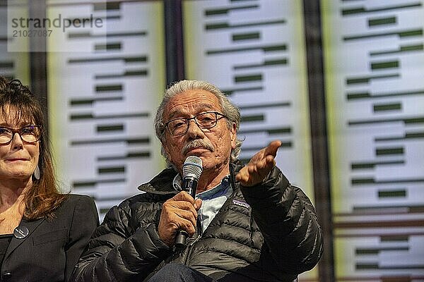 BONN  GERMANY  MAY 19th 2018: Edward James Olmos (*1947  american actor  Battlestar Galactica  Miami Vice) at Fedcon 27  a four day sci-fi fan convention