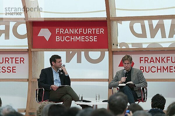 FRANKFURT AM MAIN  Germany  October 21 2023: Daniel Kehlmann (*1975  German-language novelist) reads at the 75th Frankfurt Book Fair  Europe