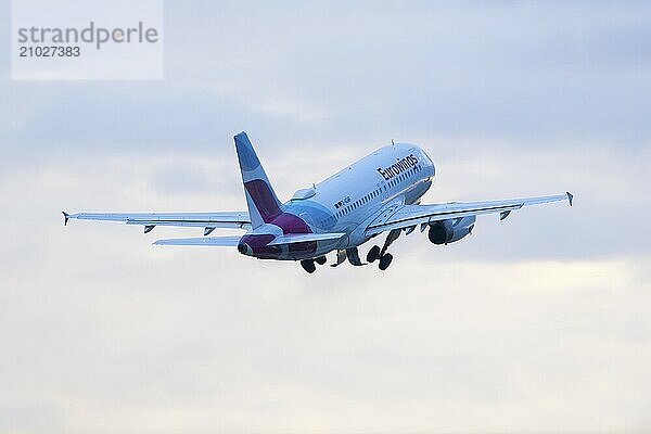 Passenger aircraft after take-off  Eurowings  Baden-Württemberg  Germany  Europe