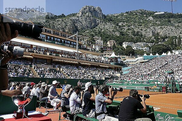 Court Rainier III at the Monte-Carlo Country Club at the final of the Rolex Monte-Carlo Masters 1000 ATP World Tour tennis tournament  Principality of Monaco