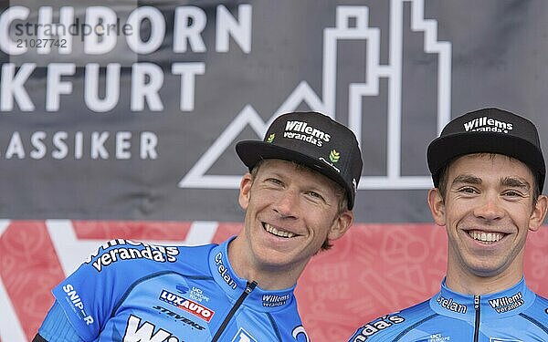 ESCHBORN  GERMANY  MAY 1st 2018: Huub Duijn and Sean De Bie at Eschborn-Frankfurt cycling race  an annual classic cycling race starting in Eschborn and finishing at Opernplatz in Frankfurt  Germany  Europe