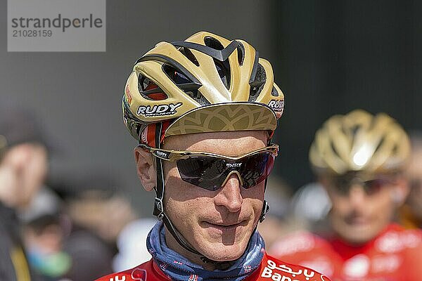 ESCHBORN  GERMANY  MAY 1st 2018: Enrico Gasparotto (Bahrain Merida) at Eschborn-Frankfurt cycling race