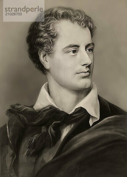 George Gordon Noel Byron  6th Baron Byron of Rochdale  1788  1824  British poet  digital edited