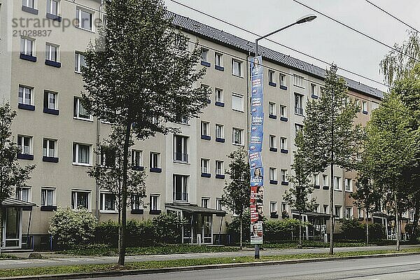 Election posters hanging from a lamppost  taken in Dresden  31 August 2024. A new state parliament will be elected in Saxony on 1 September