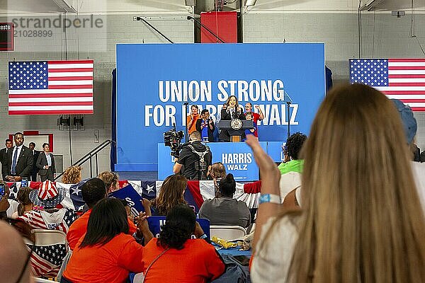 Detroit  Michigan  USA  2 September 2024  Presidential candidate Kamala Harris campaigns at a Labor Day rally  North America