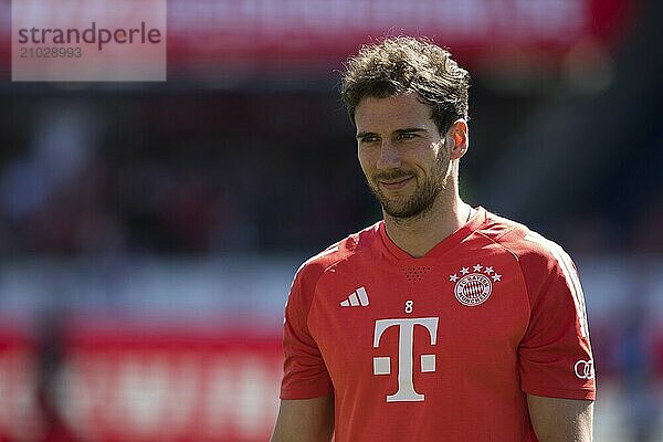 Leon GORETZKA FC Bayern Munich smiling in front of the game