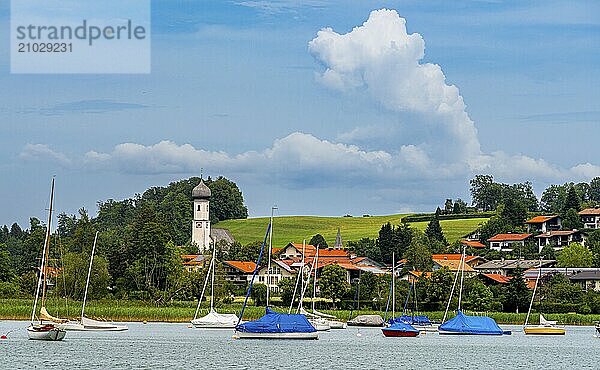 Landscape around Lake Tegernsee  Gmund  Bavaria  Germany  Europe