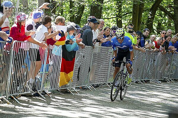 Lidl Deutschland Tour 2024 (cycling)  4th stage and last stage From Annweiler am Trifels to Saarbrücken (182  7 KM) . Image: Arrival at the Kalmit  the highest mountain in the Palatinate Forest