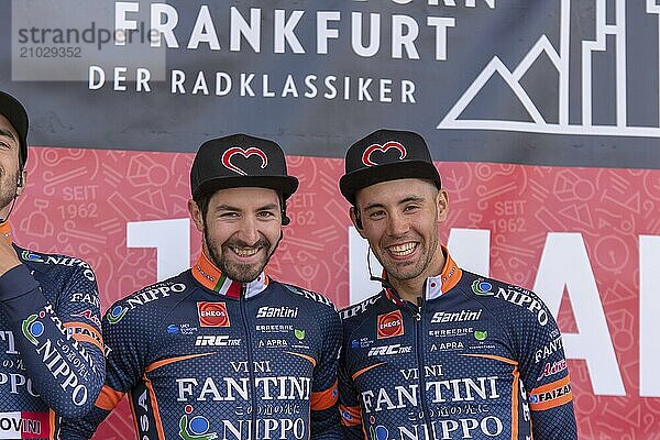 ESCHBORN  GERMANY  MAY 1st 2018: Eduard Michael Grosu and Marino Kobayashi at Eschborn-Frankfurt cycling race