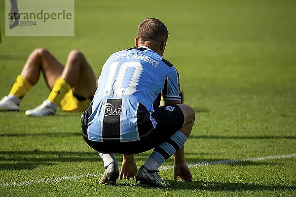 Football 3rd division  season 2024/25  matchday 4: Waldhof Mannheim against 1. FC Saarbrücken. Picture: Picture: Martin Kobylanski (10  Mannheim) exhausted and sad after the 1-0 defeat