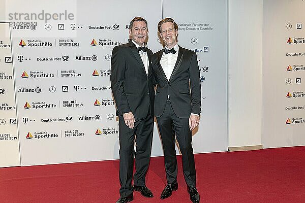 WIESBADEN  Germany  February 2nd  2019: Sven Gerich and husband at Ball des Sports 2019  Europe