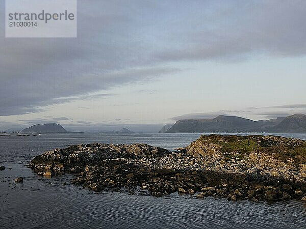 View from the island of Runde towards the island of Hareidlandet in Norway