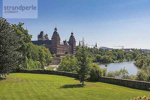 Johannisburg Castle in Aschaffenburg  Bavaria  Germany  Europe