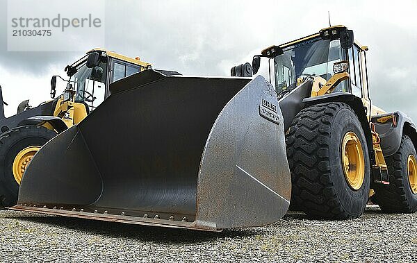 Wheel loader on the construction site  Denmark  Europe