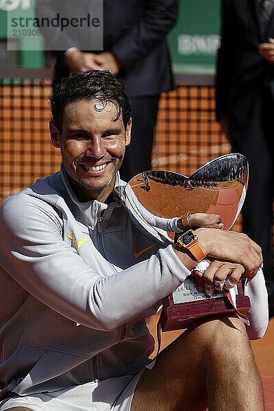 Award ceremony for Rafael Nadal after the final of the Rolex Monte-Carlo Masters 1000 ATP World Tour tennis tournament on Court Rainier III of the Monte-Carlo Country Club  Principality of Monaco