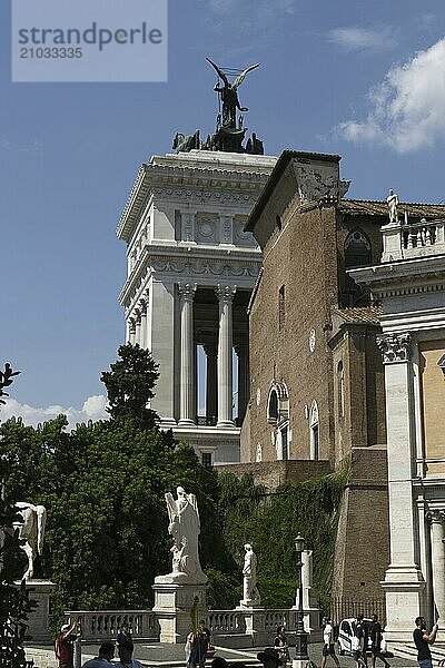 View from the Capitol  Capitoline Hill to the Monumento Nazionale a Vittorio Emanuele II  National Monument to Victor Emmanuel II  Rome  Italy  Europe