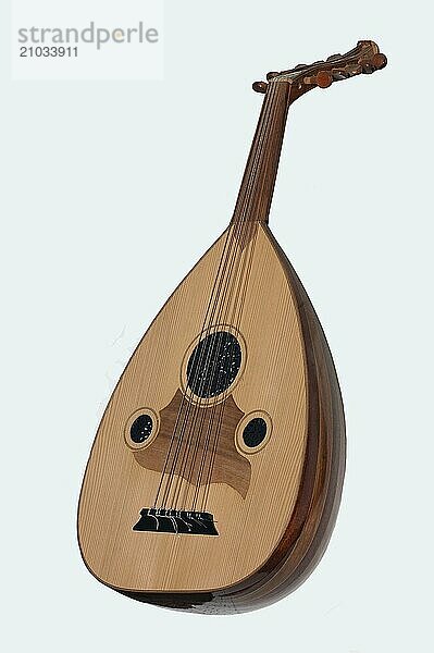 Greek lute  the lavouta  on a grey background