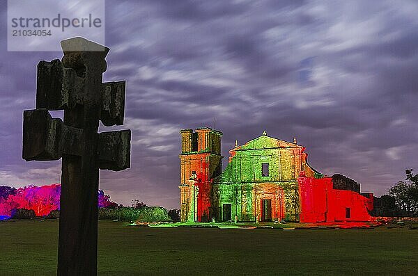 Part of the UNESCO site  Jesuit Missions of the Guaranis: Church  Ruins of Sao Miguel das Missoe  Rio Grande do Sul  Brazil  South America