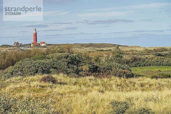 Texel  Netherlands. October 2022. The lighthouse of Texel near de Cocksdorp