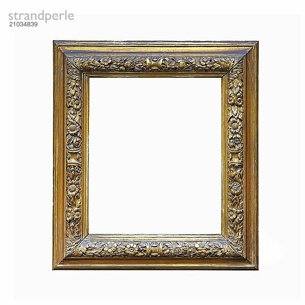 Carved frame isolated on white with clipping path