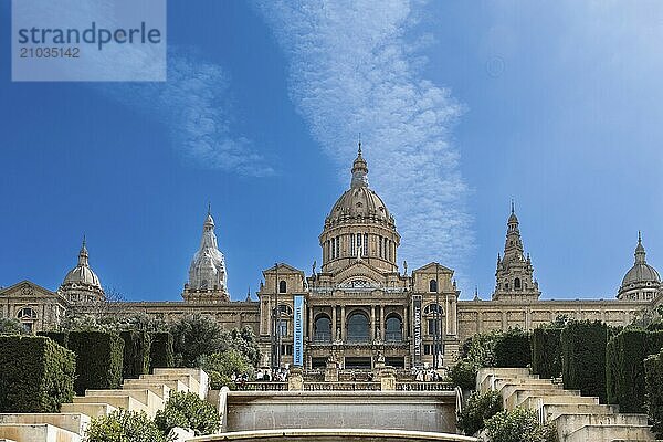 The Museu Nacional d'Art de Catalunya at Montjuic in Barcelona  Spain  Europe