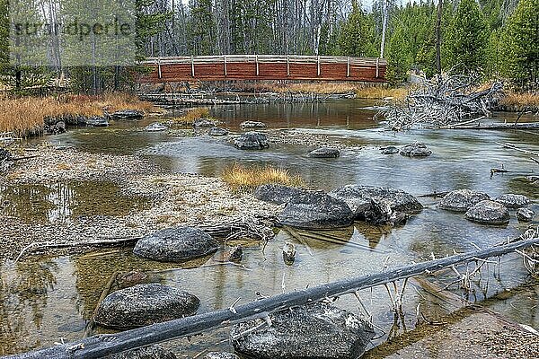 Large rocks in the water of redfick creek near Stanley  Idaho