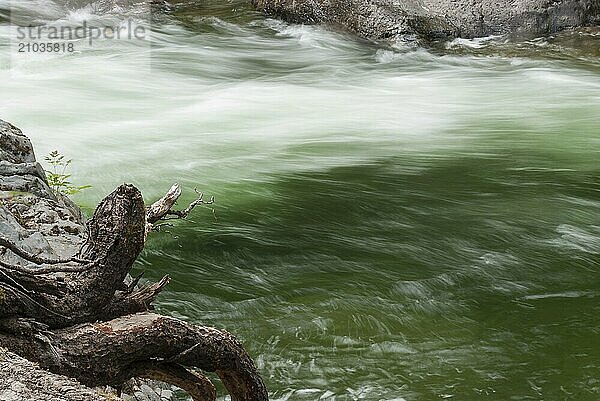 Long exposure of the Englishman River on Vancouver Island in Canada