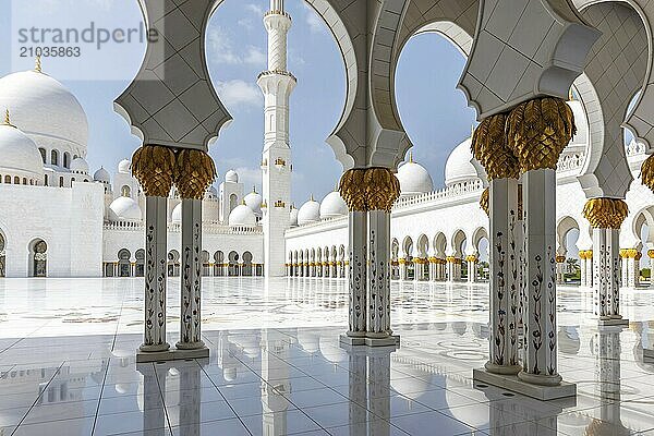 Sheikh Zayed Grand Mosque Abu Dhabi in Abu Dhabi  United Arab Emirates  Asia