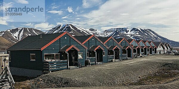 Houses in Longyearbyen in Svalbard islands  Norway  Europe