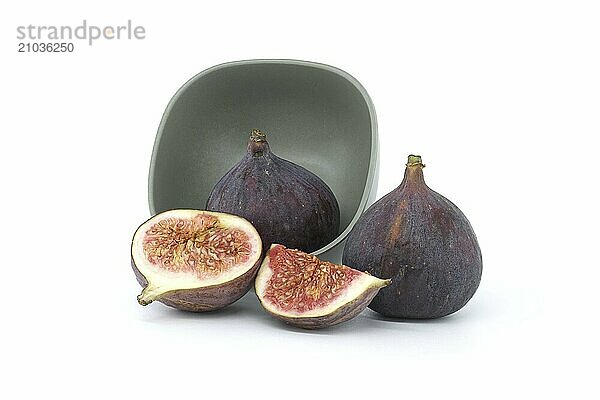 Ripe fresh fig fruits isolated on white background  full depth of field