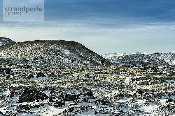 Mountains near Hveragerdi in a sunny day  Iceland  Europe