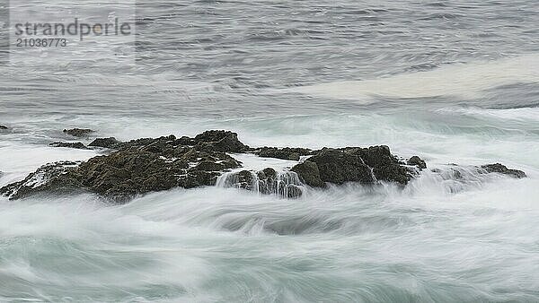 Long exposure of the rocky west coast of Vancouver Island