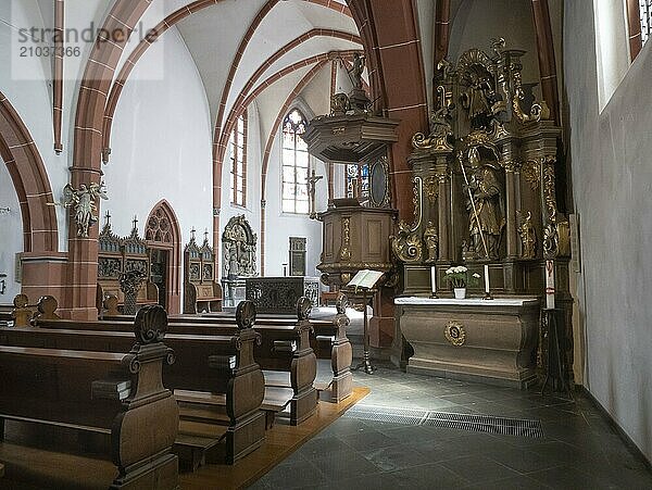 St Nicholas altar from around 1750 in the south aisle of the parish church of St Michael  Bernkastel  Moselle  Rhineland-Palatinate  Germany  Europe