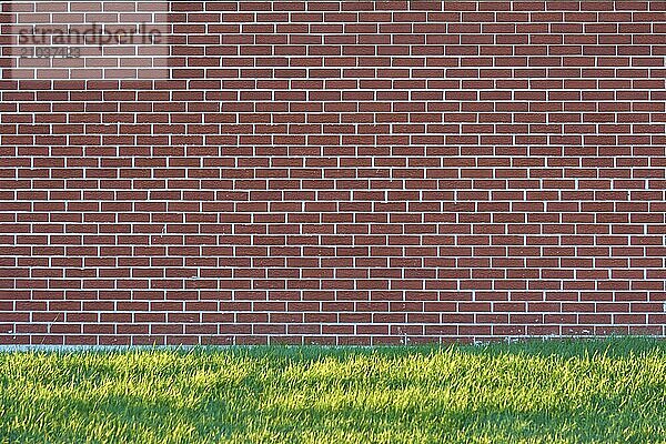 A brick wall with a meadow in front of it  Ontario  Canada  North America