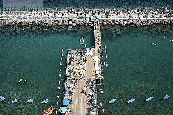 Italy  Gulf of Naples. Sorrento. Bathing complex  bathers  Sorrento  Salerno  Italy  Europe