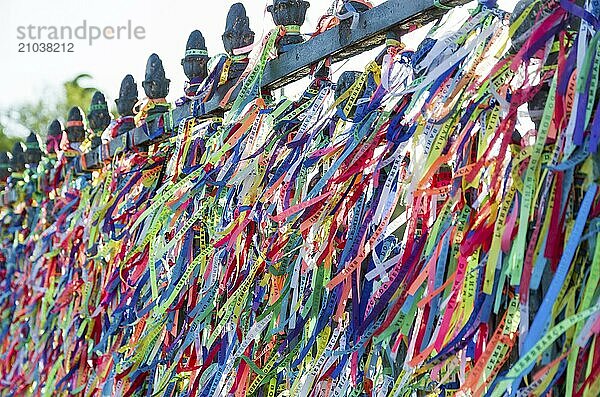 Great colorful background of the famous ribbons of Senhor do Bonfin  Salvador Brazil