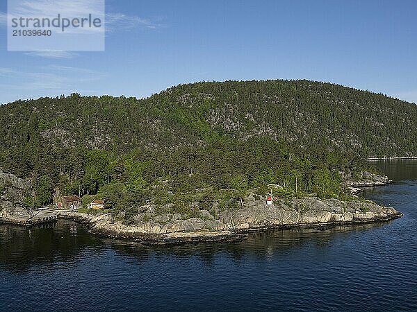 The rocky coast of the Oslofjord in Norway