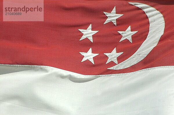 Detail of the flag of Singapore