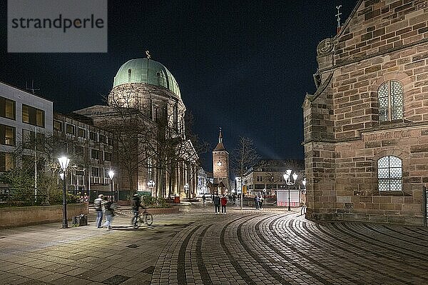 Elisabethkirche at Jakobsplatz am Abned  Nuremberg  Middle Franconia  Bavaria  Germany  Europe