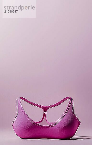 Pink bra over a pink backdrop with ample copy space. AI generated