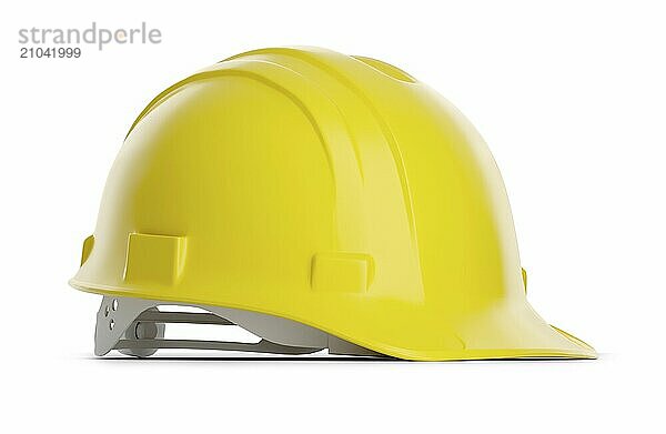 Yellow construction hard hat isolated on a white background