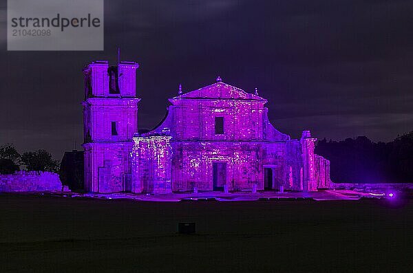 Part of the UNESCO site  Jesuit Missions of the Guaranis: Church  Ruins of Sao Miguel das Missoe  Rio Grande do Sul  Brazil  South America