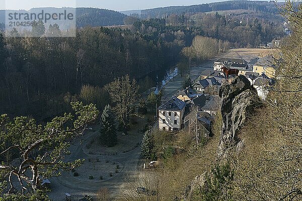 View from Hirschberg Castle in Thuringia across the Saale to Bavaria