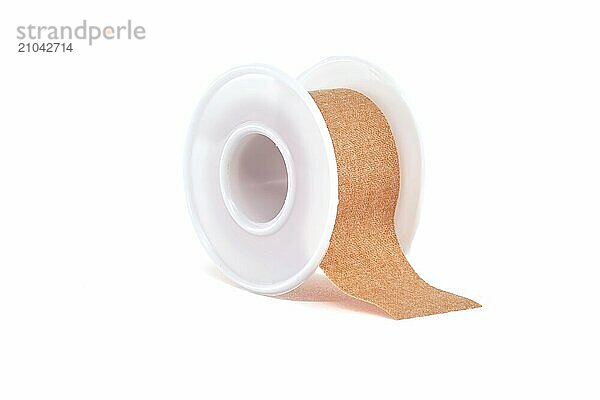 Medical zinc oxide adhesive dressing plaster roll isolated on white background  medical supplies  surgical plaster