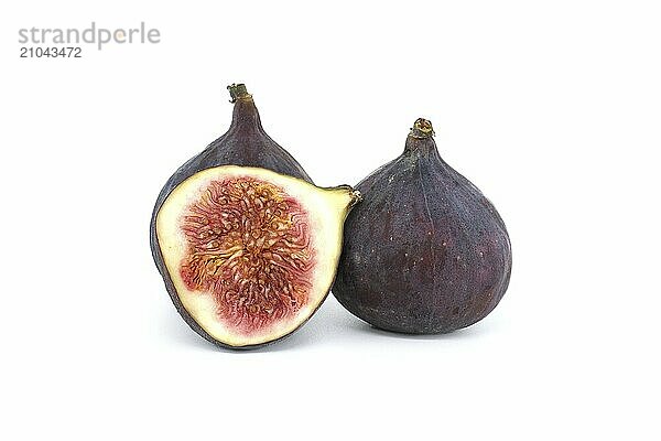 Ripe fresh fig fruits isolated on white background  full depth of field