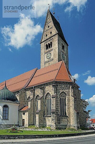 St Martin's parish church in Obergünzburg  Allgäu  Bavaria  Germany  Europe